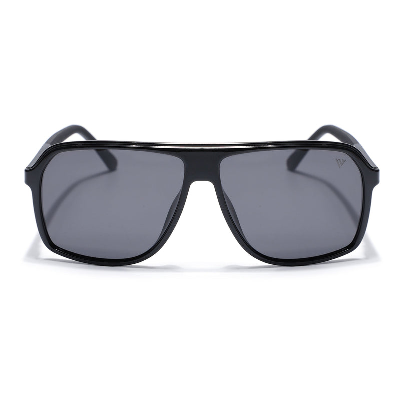 Wayfarer Polarized Sunglasses (Black Lens | Shine Black Frame - PMG5529)