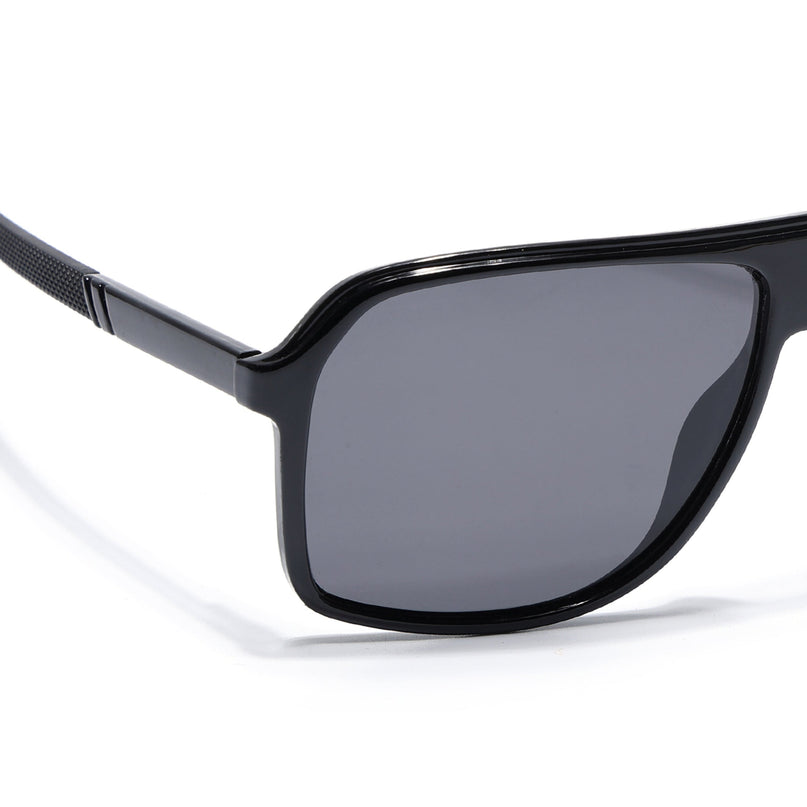 Wayfarer Polarized Sunglasses (Black Lens | Shine Black Frame - PMG5529)