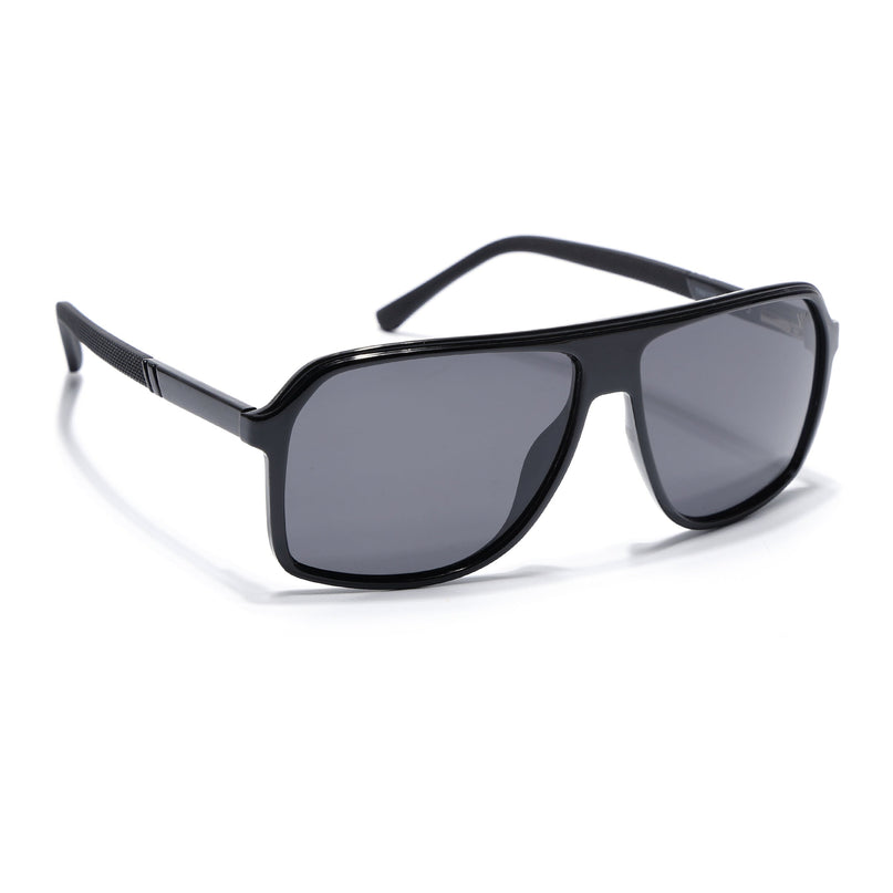 Wayfarer Polarized Sunglasses (Black Lens | Shine Black Frame - PMG5529)