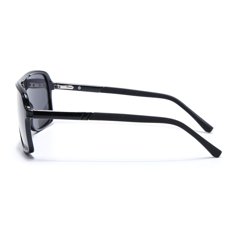 Wayfarer Polarized Sunglasses (Black Lens | Shine Black Frame - PMG5529)