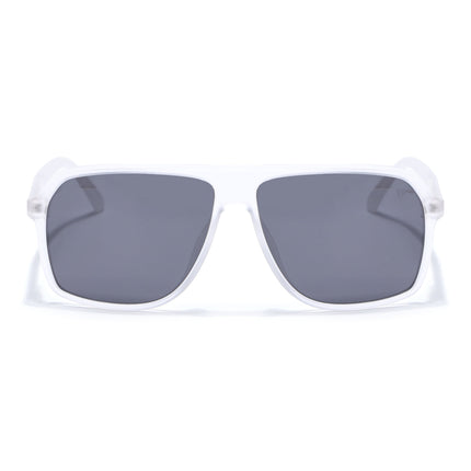 Wayfarer Polarized Sunglasses (Black Lens | Matt Transparent Frame - PMG5531)