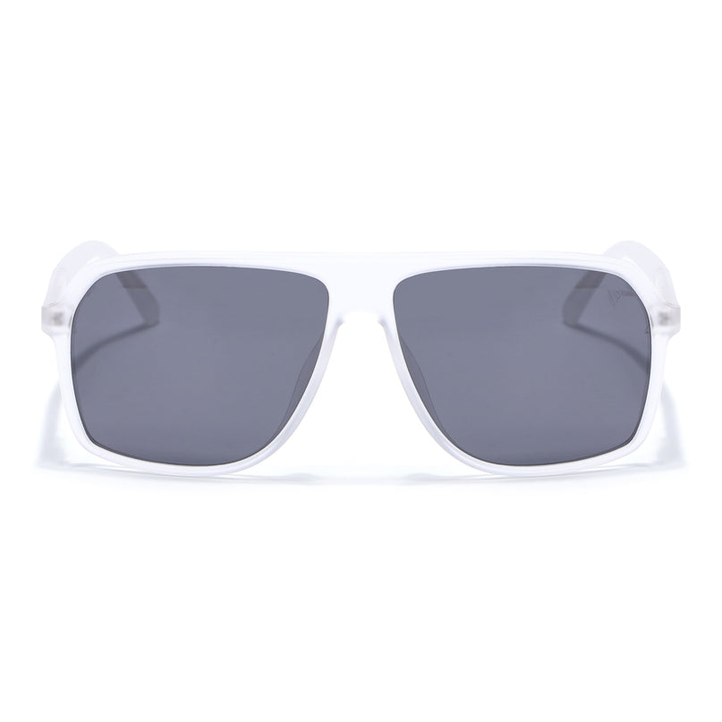 Wayfarer Polarized Sunglasses (Black Lens | Matt Transparent Frame - PMG5531)