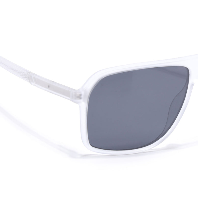 Wayfarer Polarized Sunglasses (Black Lens | Matt Transparent Frame - PMG5531)