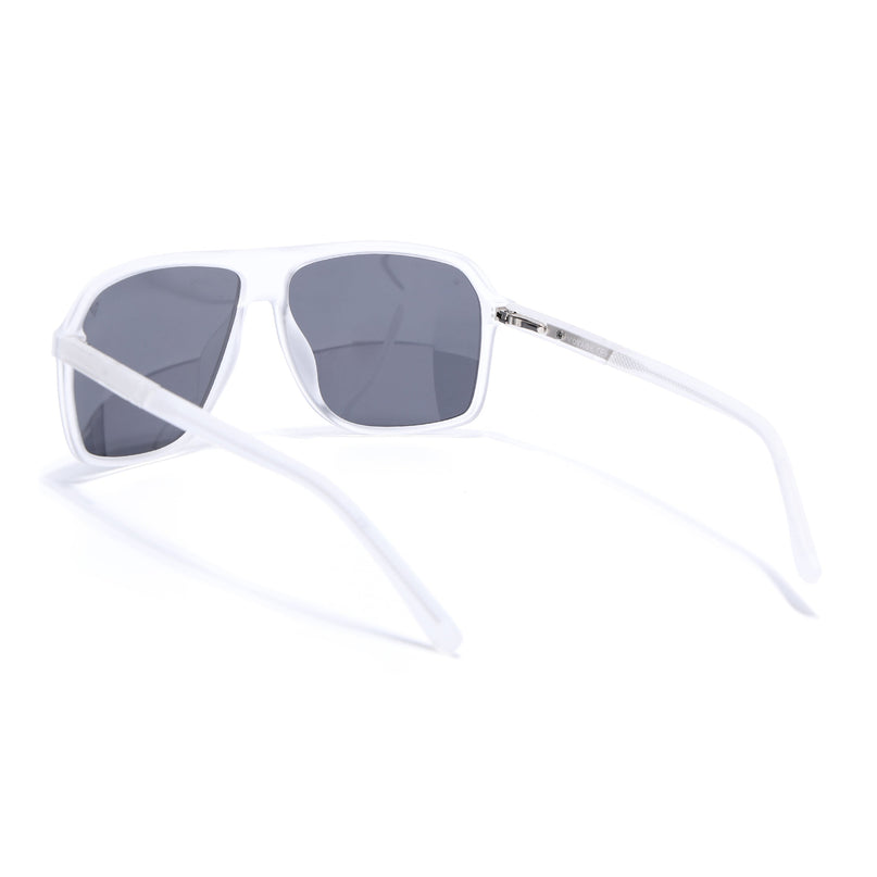 Wayfarer Polarized Sunglasses (Black Lens | Matt Transparent Frame - PMG5531)