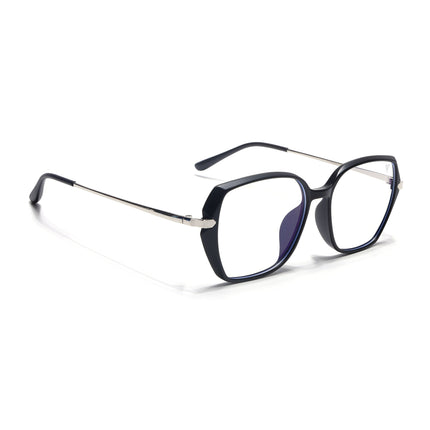 Voyage Glam Matt Black Square Eyeglasses for Men & Women - MG4862-C2