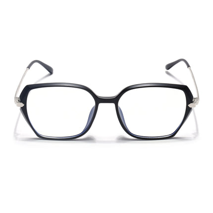 Voyage Glam Matt Black Square Eyeglasses for Men & Women - MG4862-C2