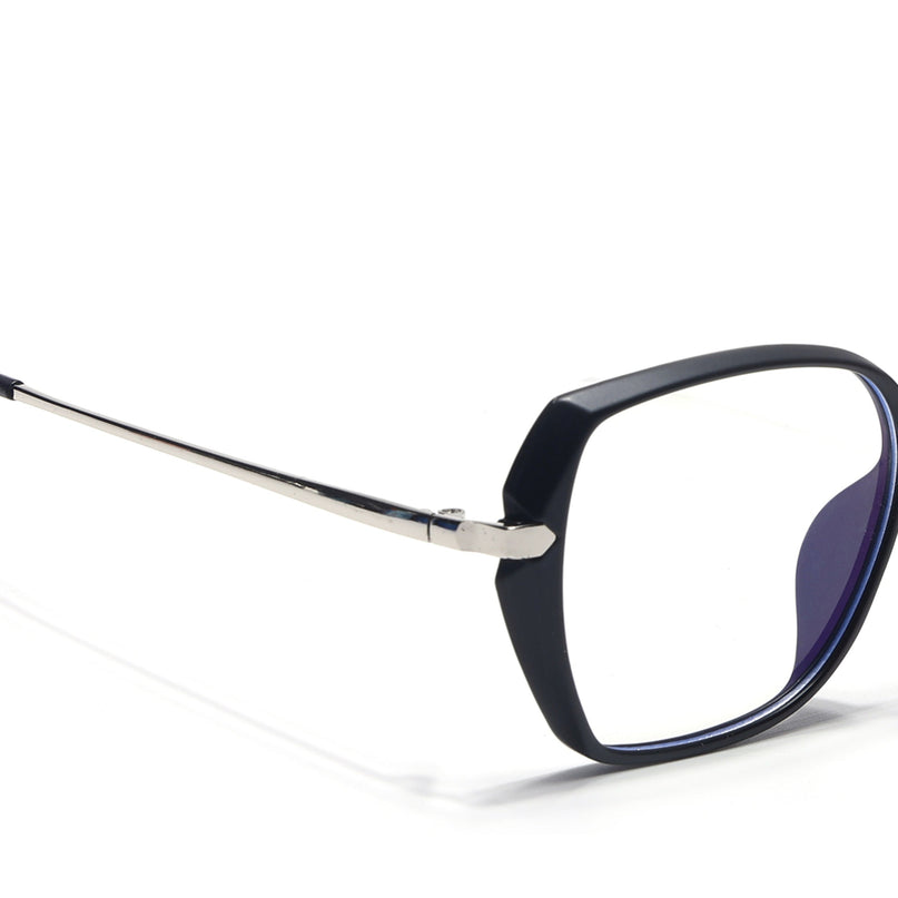 Voyage Glam Matt Black Square Eyeglasses for Men & Women - MG4862-C2