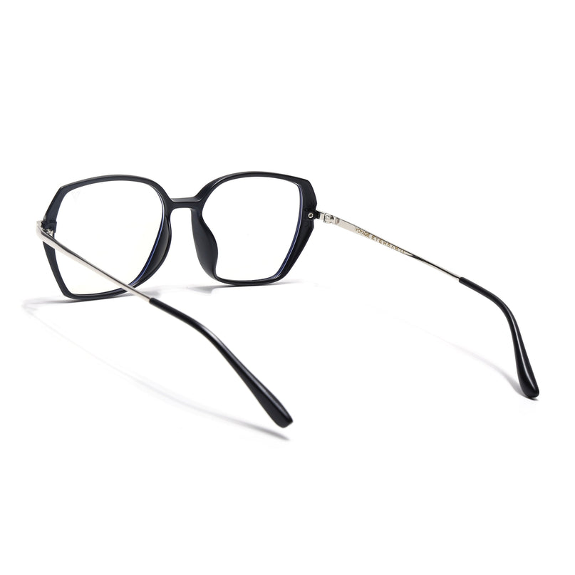 Voyage Glam Matt Black Square Eyeglasses for Men & Women - MG4862-C2