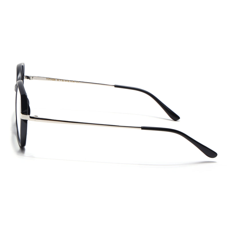 Voyage Glam Matt Black Square Eyeglasses for Men & Women - MG4862-C2