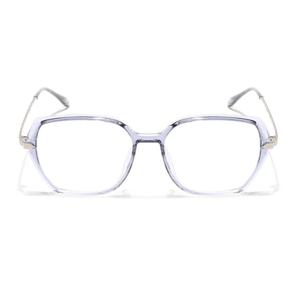 Voyage Glam Transparent Grey Square Eyeglasses for Men & Women - MG4863-C3