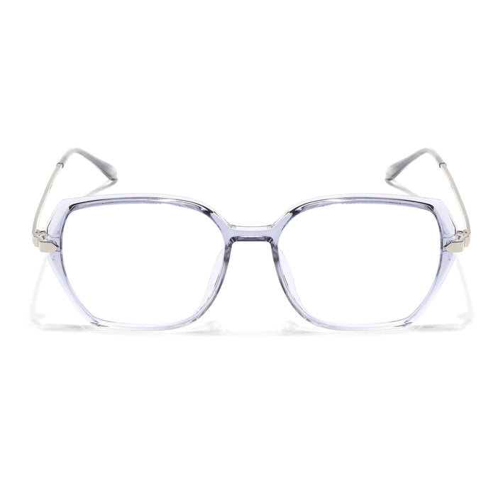 Voyage Glam Transparent Grey Square Eyeglasses for Men & Women - MG4863-C3