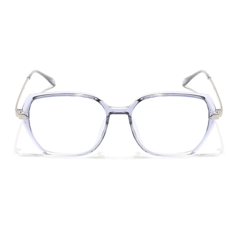 Voyage Glam Transparent Grey Square Eyeglasses for Men & Women - MG4863-C3