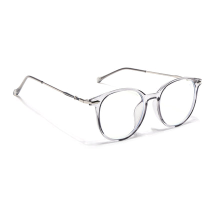 Voyage Glam Transparent Grey Round Eyeglasses for Men & Women - MG4872-C2