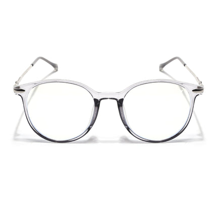 Voyage Glam Transparent Grey Round Eyeglasses for Men & Women - MG4872-C2