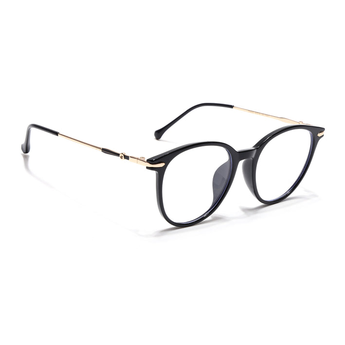 Voyage Glam Black Round Eyeglasses for Men & Women - MG4963-C1