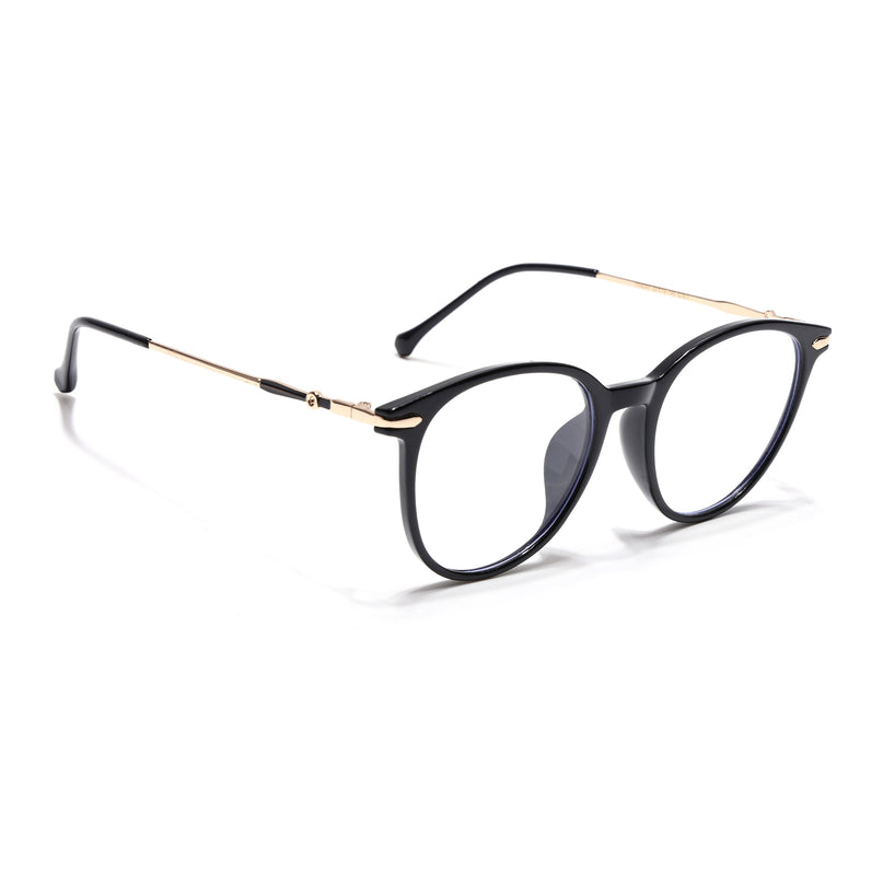 Voyage Glam Black Round Eyeglasses for Men & Women - MG4963-C1