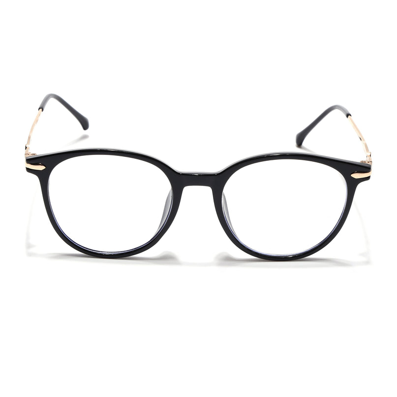Voyage Glam Black Round Eyeglasses for Men & Women - MG4963-C1