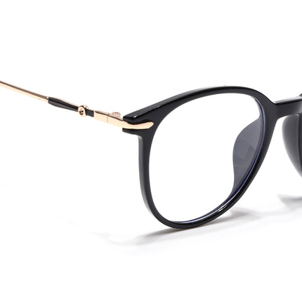 Voyage Glam Black Round Eyeglasses for Men & Women - MG4963-C1