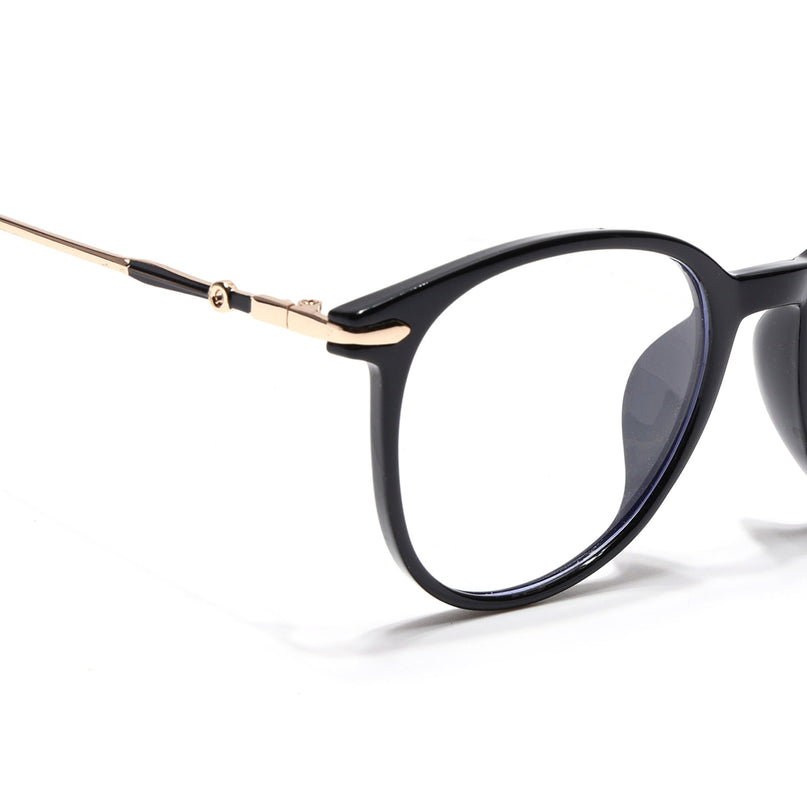 Voyage Glam Black Round Eyeglasses for Men & Women - MG4963-C1