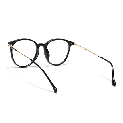 Voyage Glam Black Round Eyeglasses for Men & Women - MG4963-C1