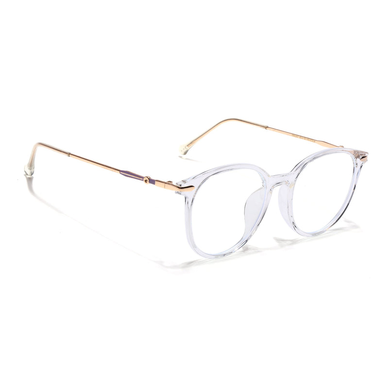 Voyage Glam Transparent Round Eyeglasses for Men & Women - MG4964-C2