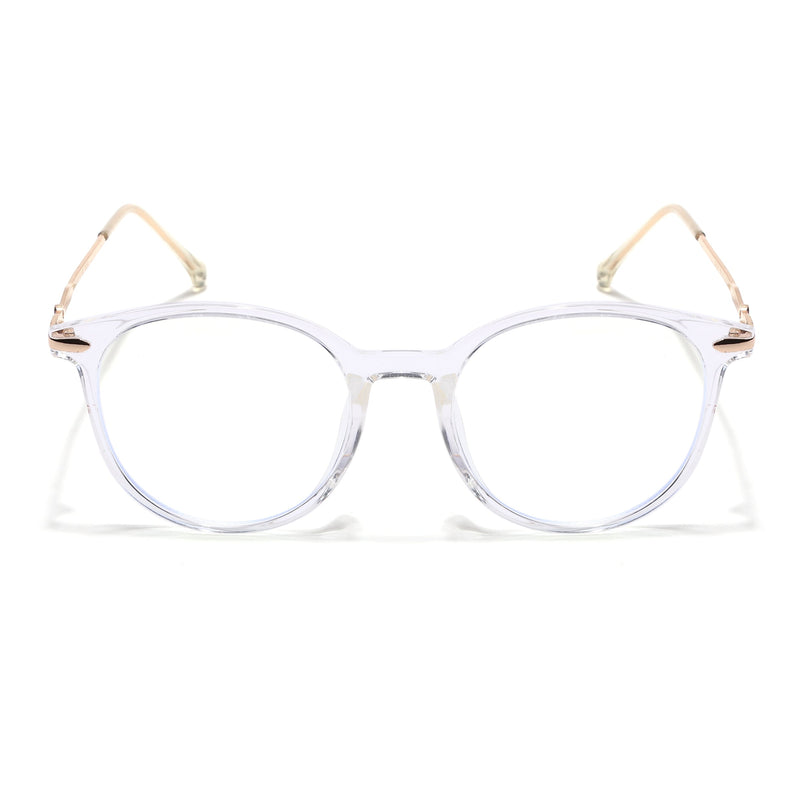 Voyage Glam Transparent Round Eyeglasses for Men & Women - MG4964-C2