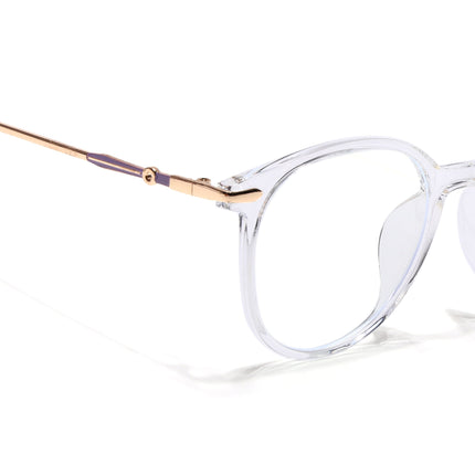 Voyage Glam Transparent Round Eyeglasses for Men & Women - MG4964-C2