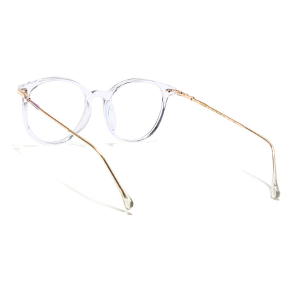 Voyage Glam Transparent Round Eyeglasses for Men & Women - MG4964-C2