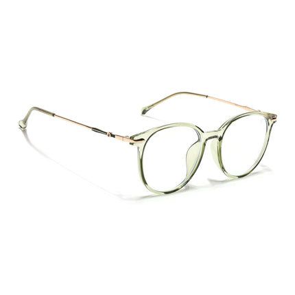 Voyage Glam Transparent Green Round Eyeglasses for Men & Women - MG4965-C3
