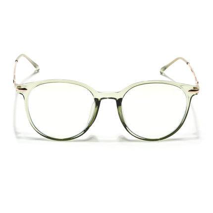 Voyage Glam Transparent Green Round Eyeglasses for Men & Women - MG4965-C3