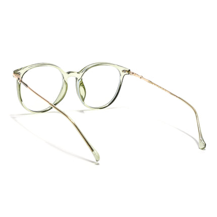Voyage Glam Transparent Green Round Eyeglasses for Men & Women - MG4965-C3