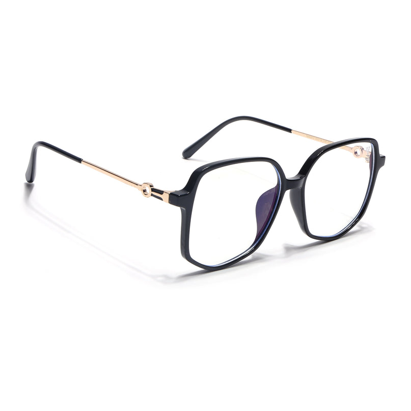 Voyage Glam Shine Black Square Eyeglasses for Men & Women - MG4828-C1