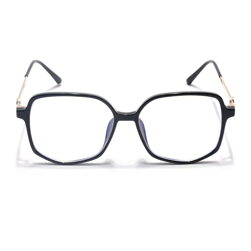 Voyage Glam Shine Black Square Eyeglasses for Men & Women - MG4828-C1