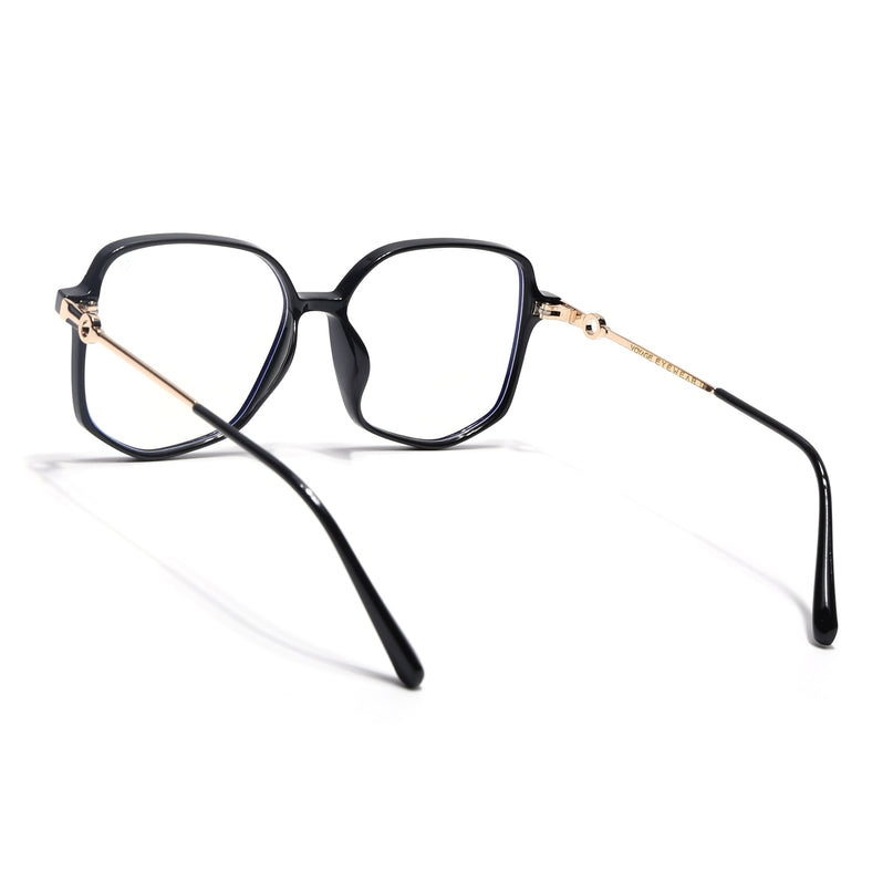 Voyage Glam Shine Black Square Eyeglasses for Men & Women - MG4828-C1