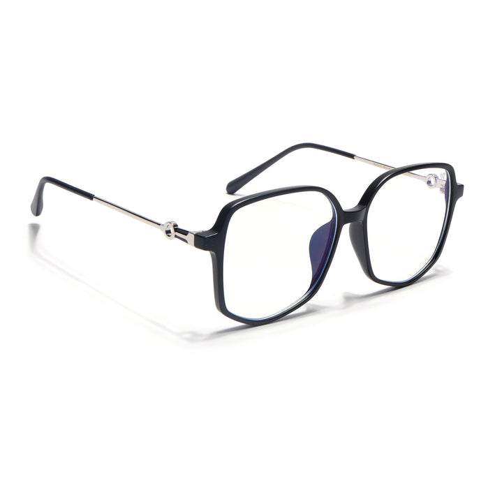 Voyage Glam Matt Black Square Eyeglasses for Men & Women - MG4829-C2