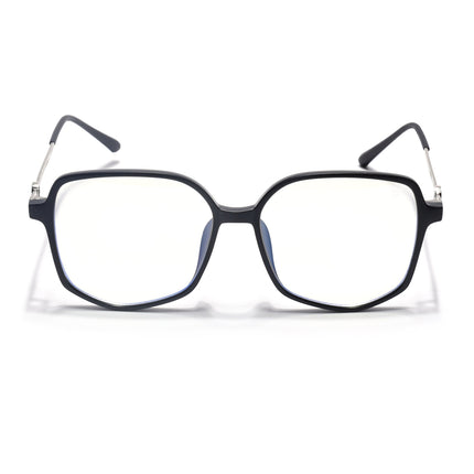 Voyage Glam Matt Black Square Eyeglasses for Men & Women - MG4829-C2