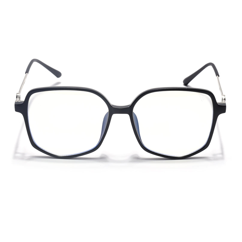 Voyage Glam Matt Black Square Eyeglasses for Men & Women - MG4829-C2