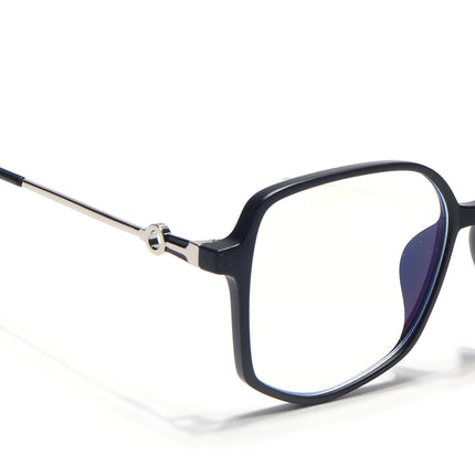 Voyage Glam Matt Black Square Eyeglasses for Men & Women - MG4829-C2