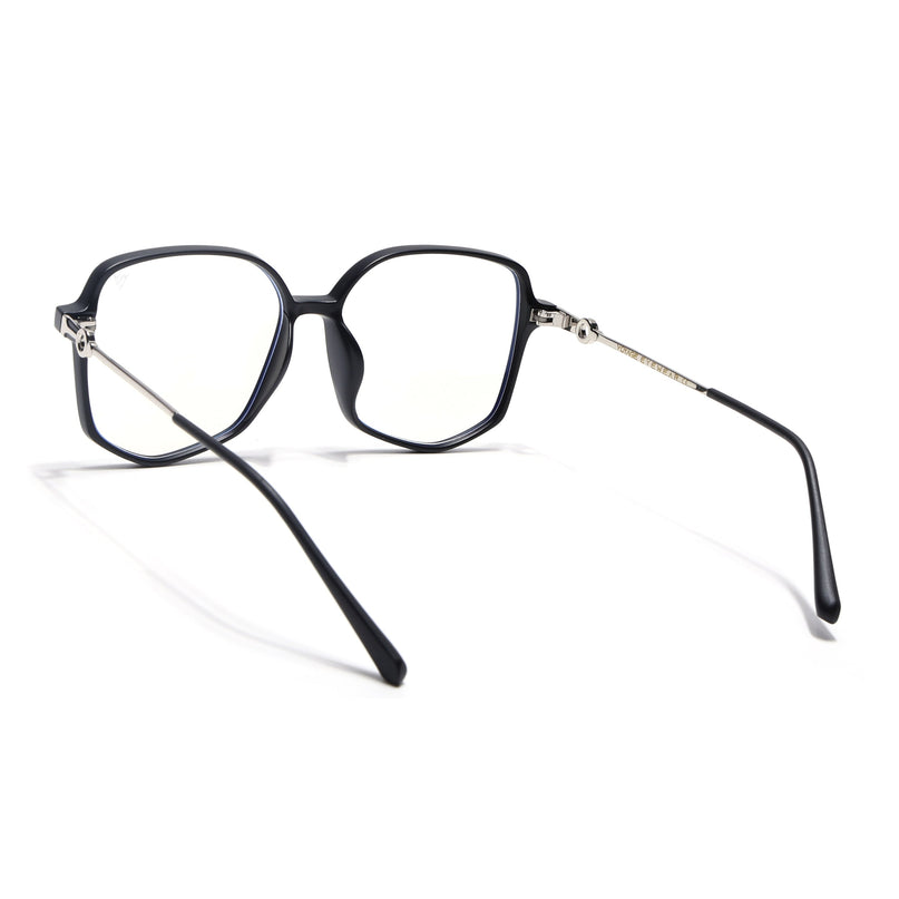 Voyage Glam Matt Black Square Eyeglasses for Men & Women - MG4829-C2