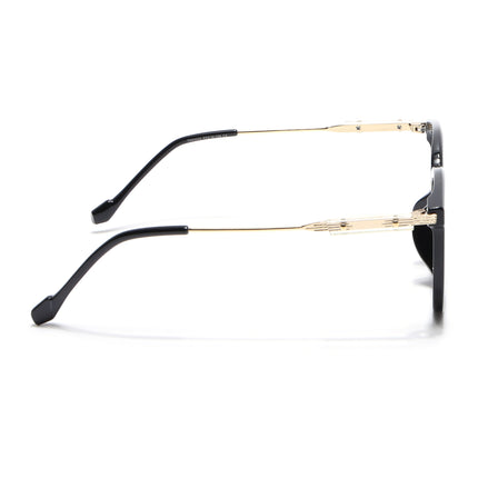 Voyage Black Square Eyeglasses With Golden Temple - MG3861