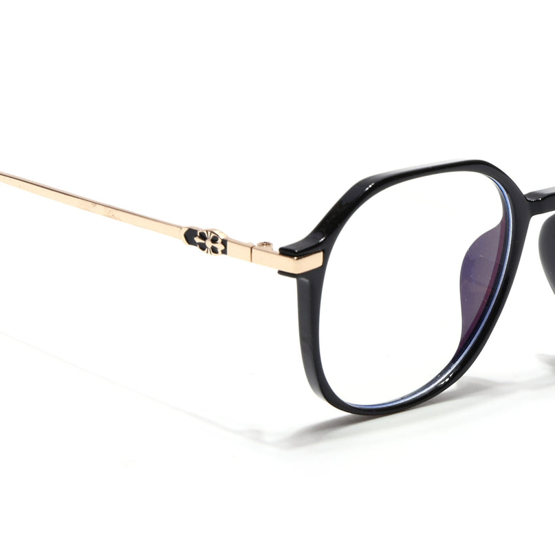 Voyage Glam Shine Black Square Eyeglasses for Men & Women - MG4671-C4