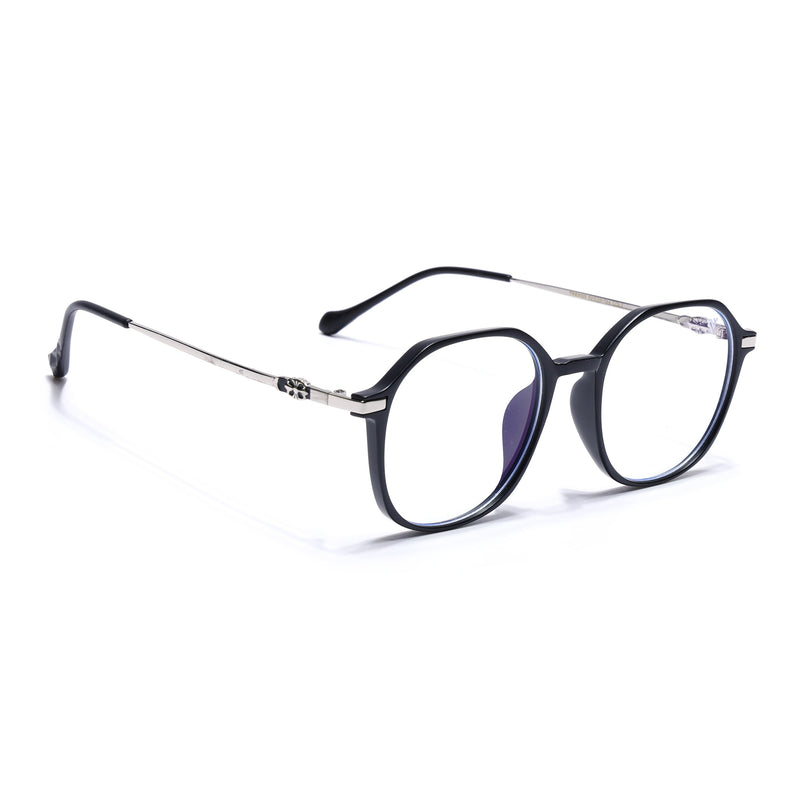 Voyage Glam Matt Black Square Eyeglasses for Men & Women - MG4672-C5