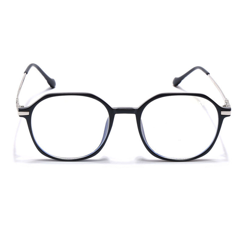 Voyage Glam Matt Black Square Eyeglasses for Men & Women - MG4672-C5