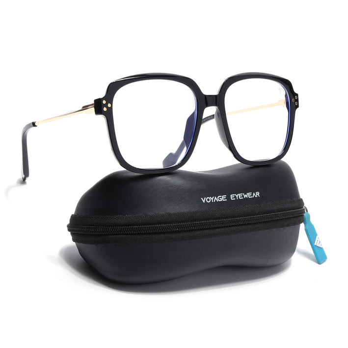 Voyage Matt Black Oversize Eyeglasses - MG3850