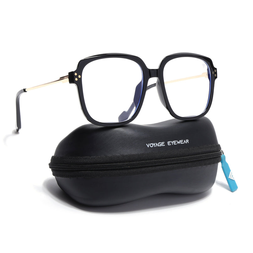 Voyage Matt Black Oversize Eyeglasses - MG3850