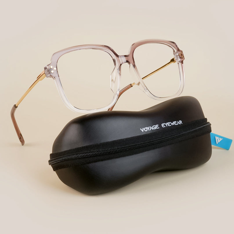 Voyage Purple And Clear Oversize Eyeglasses - MG3851