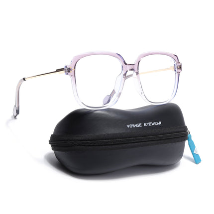 Voyage Purple And Clear Oversize Eyeglasses - MG3851