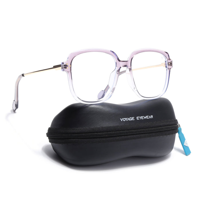 Voyage Purple And Clear Oversize Eyeglasses - MG3851