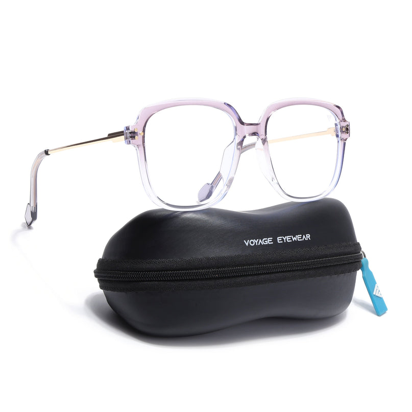 Voyage Purple And Clear Oversize Eyeglasses - MG3851