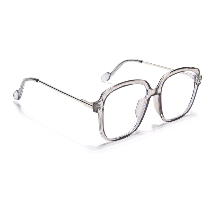 Voyage Sliver And Grey Oversize Eyeglasses - MG3852